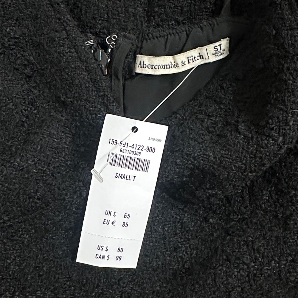 NWT Black Tweed Dress Abercrombie size Small Tall - Picture 4 of 4